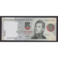 ARGENTINA COL. 739a BILLETE DE 5 PESOS CONVERTIBLES MUY BUENO